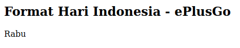 Menampilkan Format Hari Indonesia Dengan PHP